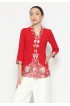 Lyne Halim Blouse Bordir Aplikasi, Merah 8294